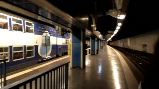 RER C train arrives at  Gare d'Austerlitz station, Paris.