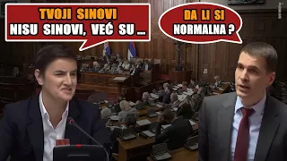 Skupština - Brnabićka pala u histeriju! Napala dr Jovanovića jer svoje sinove zove dečacima, a ne...