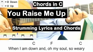 You Raise Me Up Guitar Lesson Chords in C Tutorial Strumming Lyrics and Chords