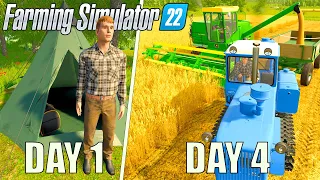 I spent 24 hours on a No Mans Land $ 0 ... 🚜Farming Simulator 2022 🚜1-4 episodes