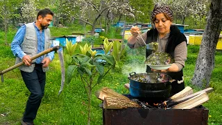 Best Healthy Soup Recipe on a Campfire - Making Crunchy Candy