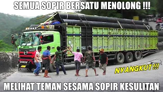 SEMUA SOPIR BERSATU MENOLONG !!! PART 2 Drama Truk Hino Tribal Nyangkut di Sitinjau Lauik