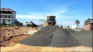 Update dozer building foundation road | Excellent techniques dozer pushing gravel