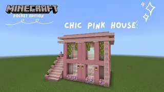 Minecraft| Aesthetic Chic Pink House| Minecraft Pocket Edition|🎀🟣