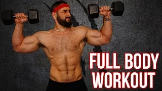 15-Minute Home Full Body Workout With Dumbbells (Killer Total Body Muscle Building Workout!!)