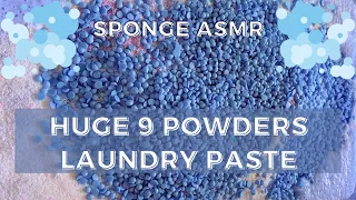 HUGE LAUNDRY PASTE | 9 DIFFERENT LAUNDRY POWDERS | Sponge ASMR 🧺✨