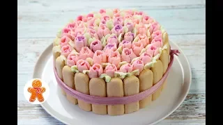 Праздничный Торт "Корзина с Цветами"  ✧ Cake With Flowers (English Subtitles)