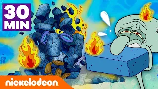 SpongeBob | 30 minuten lang elke keer dat Octo's huis werd verwoest! | Nickelodeon Nederlands