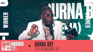 Burna Boy Takes Home The Award For Best International Act | BET Awards 2021