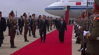 Senior Chinese government official arrives at Sunan Airport, North Korea