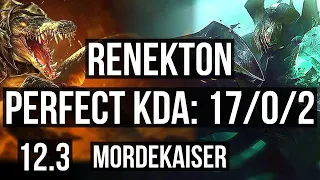 RENEKTON vs MORDE (TOP) | 17/0/2, 9 solo kills, Legendary, 500+ games | NA Diamond | 12.3