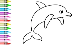 Drawing Dolphin Step by Step | How to Draw Dolphin | Drawing and Painting