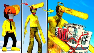 ATUALIZEI o CHAINSAW MAN de OURO FRACO até o MONSTRO CHAINSAW MAN de OURO no GTA 5 !