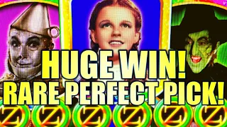 ★HUGE WIN!!★ OMG! I DID IT!! 😍 PERFECT WITCH PICK!! RUBY SLIPPERS (WIZARD OF OZ) Slot Machine (WMS)