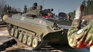 Slovak Soldiers And Equipment Roll Into Latvia