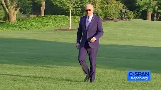 FULL VID: Back At White House, Biden Bumps His Head, Doesn't Salute Marine As He Exits Marine One