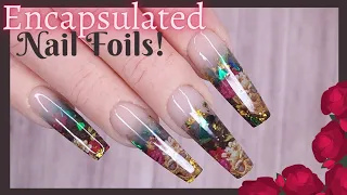 How To Encapsulate Nail Foils In Acrylic | Young Nails Acrylic Nail Tutorial 💅🏽