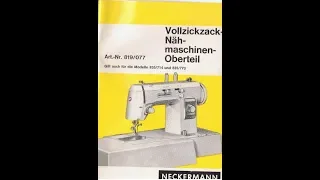 Manual Neckermann Brillant Voll Zickzack  Nähmaschine Sewing machine Швейная машина Instruction