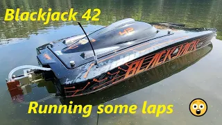 Pro Boat Blackjack 42 8S Beast running laps. Test #2