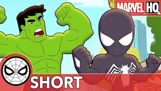 Venom Spidey vs Hulk! | Marvel Super Hero Adventures - Cloudy With A Chance of Smiles | SHORT