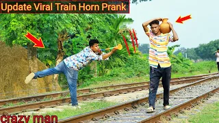 Viral Train Horn Prank 2023| Best Of Train Horn Prank Reaction on Public..|| By Razu prank tv