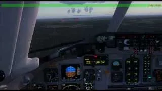 [FS2004] MD-82 landing at LEMD!Hard and windy.