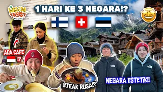 1 HARI KE 3 NEGARA! ADA CAFE INDONESIA DI SWISS!? COBA CHEESE FONDUE & STEAK RUSA! | WORLD TRIP