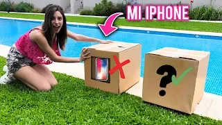 DON'T PUSH THE WRONG BOX INTO THE POOL | I THREW MY IPHONE!! | Lyna Vlogs