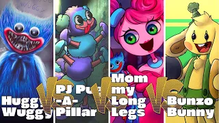 Huggy Wuggy Vs PJ Pug-A-Pillar Vs Mommy Long Legs Vs Bunzo Bunny | Beat Roller - Smash Colors 3D
