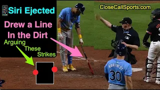 E65 - Jose Siri Draws Line in the Dirt, Ejected by Umpire Ryan Wills After Inside & Outside Edge Ks