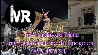 La  Banda de las Tres Caídas de Triana tocando tras Jesús Nazareno de Priego de Córdoba en Mayo 2024