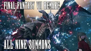 ALL 9 SUMMONS in 4K - Final Fantasy 7 REMAKE | Ultimate moves showcase