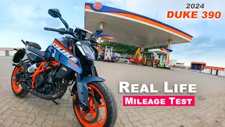 2024 KTM Duke 390 : Mileage Test  | Real Life Mileage or Performance