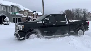 2022 GMC 2500HD Denali handles snow storm with no issues