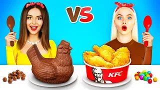 Desafío Comer Chocolate 24 Horas | Batalla de Comida Real VS de Chocolate por RATATA CHALLENGE