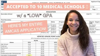 Accepted to TEN Medical Schools // See My Full AMCAS Application - GPA + MCAT + My Tips For Success!