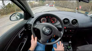 2003 Seat Ibiza Mk3 [1.2 12V 64HP] |0-100| POV Test Drive #1573 Joe Black