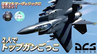 【DCS World】2人でトップガンごっこ！秘密基地を低空爆撃せよ！【F-15E】