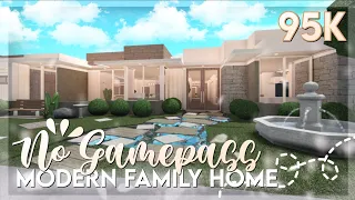 No Gamepass Modern Family Home | Bloxburg Speedbuild