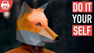 How to make a Fox Mask with Paper or Cardboard | DIY Printable Template