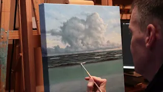 Oil Painting ''The Lonely Cloud''. Seascape Painting Process /Time Lapse.