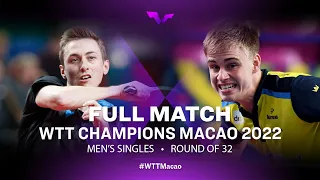FULL MATCH | Truls MOREGARD vs Liam PITCHFORD | MS R32 | WTT Champions Macao 2022
