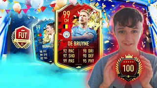 99 RONALDO IN TOP 100 REWARDS & 99 RED PICK!!! - fifa 20 fut champion rewards