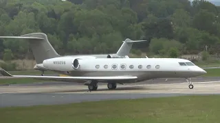 GULFSTREAM G650 N892SS DEPARTING FROM FARNBOROUGH/EGLF RUNWAY 06 27-4-2024