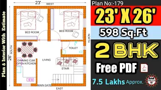 23 x 26 House plan II 23 x 26 ghar ka naksha II small house II Plan:179