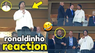 👌 Ronaldinho's reaction to Messi's incredible skill and assist on Alvarez's goal against Croatia 👌