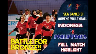 [BATTLE FOR BRONZE] INDONESIA VS PHILIPPINES | 31st SEAGAMES 2022 | HIGHLIGHT | WOMENS VOLLEYBALL