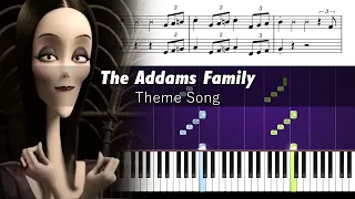 The Addams Family (Opening Theme Song) - Piano Tutorial with Sheet Music