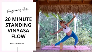 20 minute STANDING Vinyasa Flow | No wrists (Pregnancy Safe)… Ashley Freeman