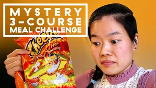 Mystery 3-Course Meal Challenge: Flamin' Hot Cheetos Edition | Delish